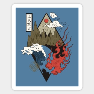 Japanese Four Elements Sticker